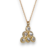 Load image into Gallery viewer, Gold necklace with a rough diamonds on a white background