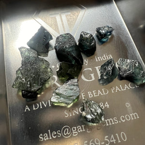 Gemstone De stash Sale - Rough green blue sapphire crystal mix by Tamara Gomez