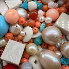 Load image into Gallery viewer, Gemstone De stash Sale - Pearl, turquoise, coral, marble and porcelain mix by Tamara Gomez