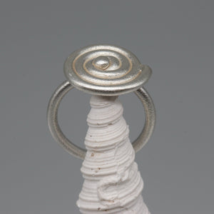 Sterling silver spiral ring, size L