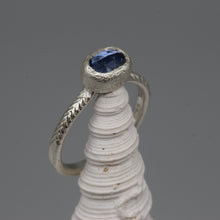 Load image into Gallery viewer, Rose cut sapphire and sterling silver ring, size L 1/2