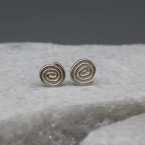 Sterling silver spiral stud earrings