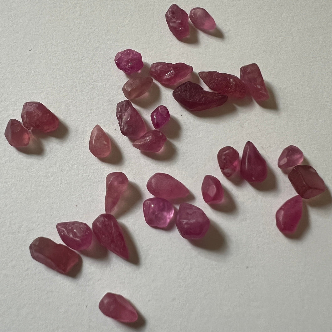 Gemstone De stash Sale - Raw pink sapphire crystals by Tamara Gomez