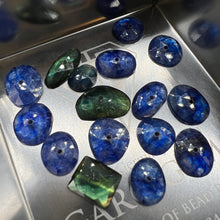 Load image into Gallery viewer, Gemstone De stash Sale - Rose cut blue sapphire mix, drilled shapes by Tamara Gomez