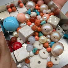 Load image into Gallery viewer, Gemstone De stash Sale - Pearl, turquoise, coral, marble and porcelain mix by Tamara Gomez