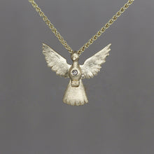Load image into Gallery viewer, 9ct Yellow Gold Dove Pendant Necklace with Rose Cut Diamond by Tamara Gomez 2