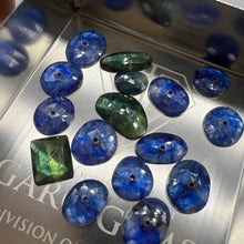 Load image into Gallery viewer, Gemstone De stash Sale - Rose cut blue sapphire mix, drilled shapes by Tamara Gomez