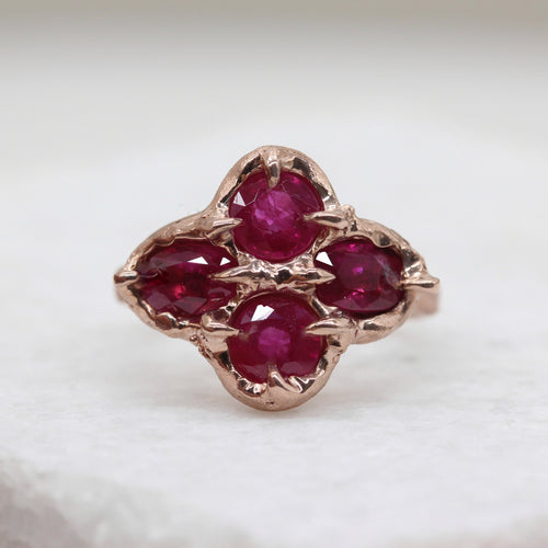 Bespoke 40th Anniversary Ruby Ring with Rubies in 18ct Rose Gold by Tamara Gomez 1