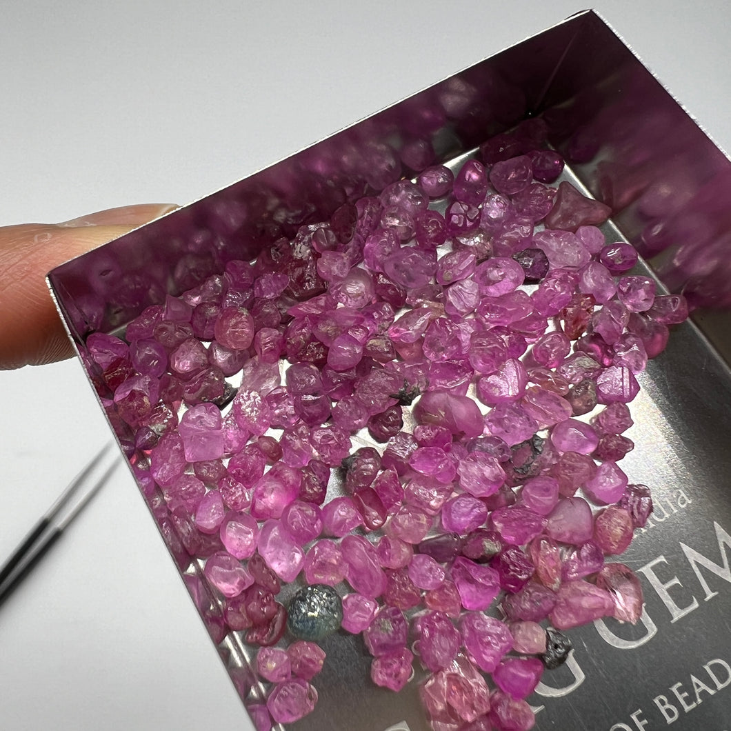 Gemstone De stash Sale - Rough pink sapphire mix by Tamara Gomez