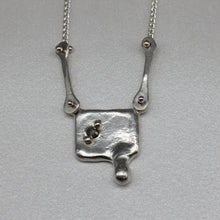Load image into Gallery viewer, Moissanite and sterling silver square pendant