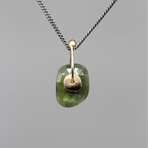 Forest Green Sapphire Slice Sequin Pendant Necklace