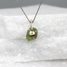 Load image into Gallery viewer, Forest Green Sapphire Slice Sequin Pendant Necklace