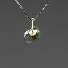 Load image into Gallery viewer, Forest Green Sapphire Slice Sequin Pendant Necklace