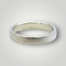 Load image into Gallery viewer, Organic White Gold Wedding Bands - His and Hers Textured Ring Set with diamonds by Tamara Gomez 3
