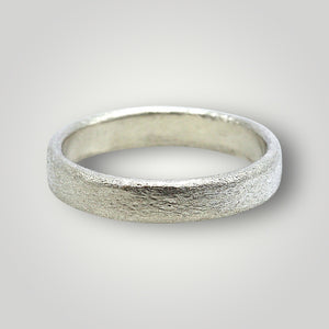 Organic White Gold Wedding Bands - His and Hers Textured Ring Set with diamonds by Tamara Gomez 3