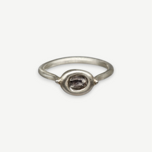 Load image into Gallery viewer, East West Rough Diamond Origin Ring in sterling silver with a 0.5ct mid grey rough diamond.
