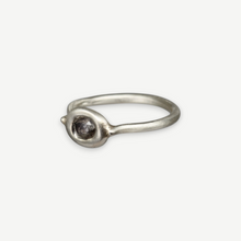 Load image into Gallery viewer, East West Rough Diamond Origin Ring in sterling silver with a 0.5ct mid grey rough diamond.