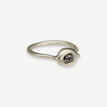 Load image into Gallery viewer, East West Rough Diamond Origin Ring in sterling silver with a 0.5ct mid grey rough diamond.