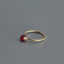 Load image into Gallery viewer, Abacus Ring in 9ct Yellow Gold with Hot Pink Sapphire