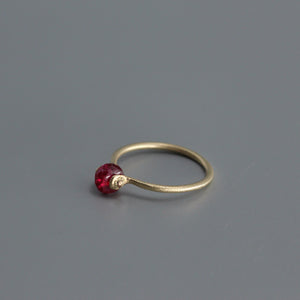 Abacus Ring in 9ct Yellow Gold with Hot Pink Sapphire