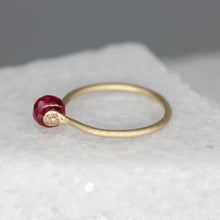 Load image into Gallery viewer, Abacus Ring in 9ct Yellow Gold with Hot Pink Sapphire