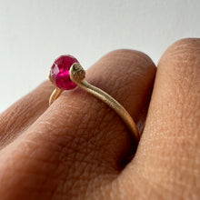 Load image into Gallery viewer, Abacus Ring in 9ct Yellow Gold with Hot Pink Sapphire