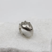 Load image into Gallery viewer, Moissanite bombé ring in sterling silver