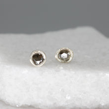 Load image into Gallery viewer, Molten Set Rose Cut Diamond Earrings in Sterling Silver by Tamara Gomez