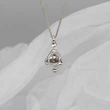 Load image into Gallery viewer, Crying diamond slice triangle pendant necklace in sterling silver - Sale