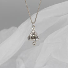 Load image into Gallery viewer, Crying diamond slice triangle pendant necklace in sterling silver