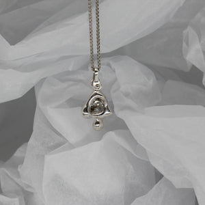 Crying diamond slice triangle pendant necklace in sterling silver by Tamara Gomez