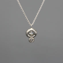 Load image into Gallery viewer, Molten Set Double Moissanite Pendant in Sterling Silver by Tamara Gomez