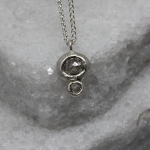 Load image into Gallery viewer, Molten Set Double Moissanite Pendant in Sterling Silver by Tamara Gomez