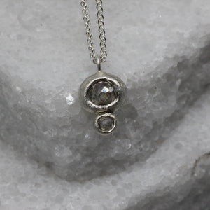 Molten Set Double Moissanite Pendant in Sterling Silver by Tamara Gomez
