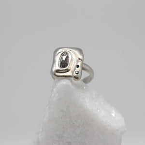 Diamond slice crying composition ring by Tamara Gomez