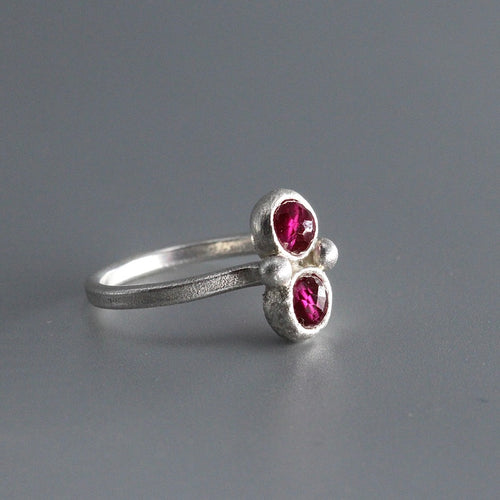 Ruby Infinity Ring in Sterling Silver with Lab-Grown Rubies by Tamara Gomez