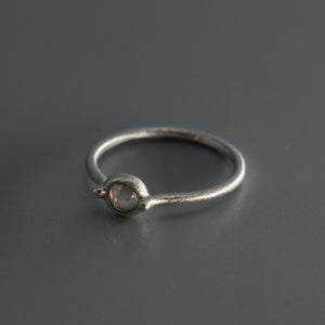 Moissanite Ring in Sterling Silver with a Delicate Sculptural Design by Tamara Gomez