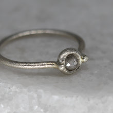 Load image into Gallery viewer, Moissanite Ring in Sterling Silver with a Delicate Sculptural Design by Tamara Gomez