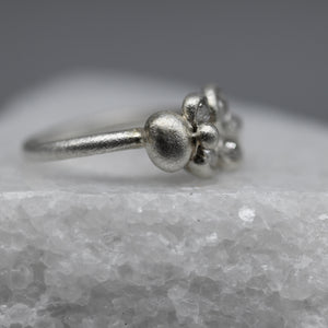 Moissanite Cloud Ring in Sterling Silver, Sculptural Statement Ring