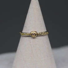 Load image into Gallery viewer, Textured Silver and Gold Ring with Diamond Accent by Tamara Gomez
