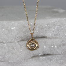 Load image into Gallery viewer, Rough diamond pendant necklace in yellow gold by Tamara Gomez