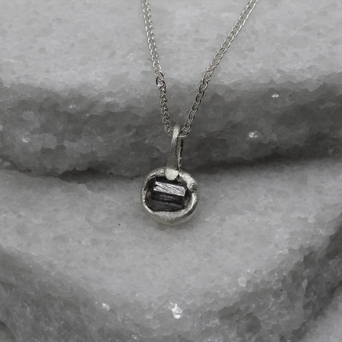 Molten Set Rough Diamond Pendant Necklace in Silver – Signature Collection by Tamara Gomez