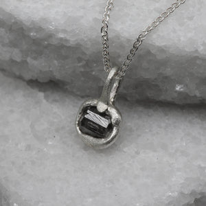 Molten Set Rough Diamond Pendant Necklace in Silver – Signature Collection by Tamara Gomez