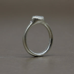 TGRDR57 Triangle Rough Diamond Ring in White Gold with Rose Cut Diamonds by Tamara Gomez 3
