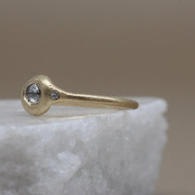 Load image into Gallery viewer, TGRDR58 Sculpted Rough Diamond Ring in Yellow Gold with White Diamond Accents by Tamara Gomez 3