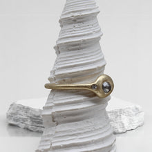 Load image into Gallery viewer, TGRDR58 Sculpted Rough Diamond Ring in Yellow Gold with White Diamond Accents by Tamara Gomez 4