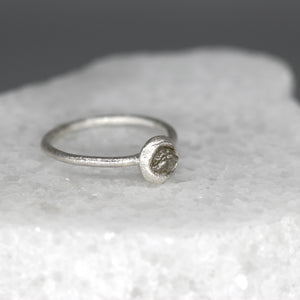 Rough Diamond Bud Ring in Sterling Silver