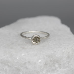 Rough Diamond Bud Ring in Sterling Silver