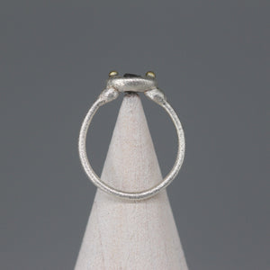 Molten Set Rough Diamond Ring in Silver with 18ct Gold Accents by Tamara Gomez