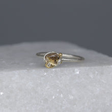Load image into Gallery viewer, Molten Set Rough Diamond &amp; White Diamond Accent Ring in Silver &amp; Gold by Tamara Gomez